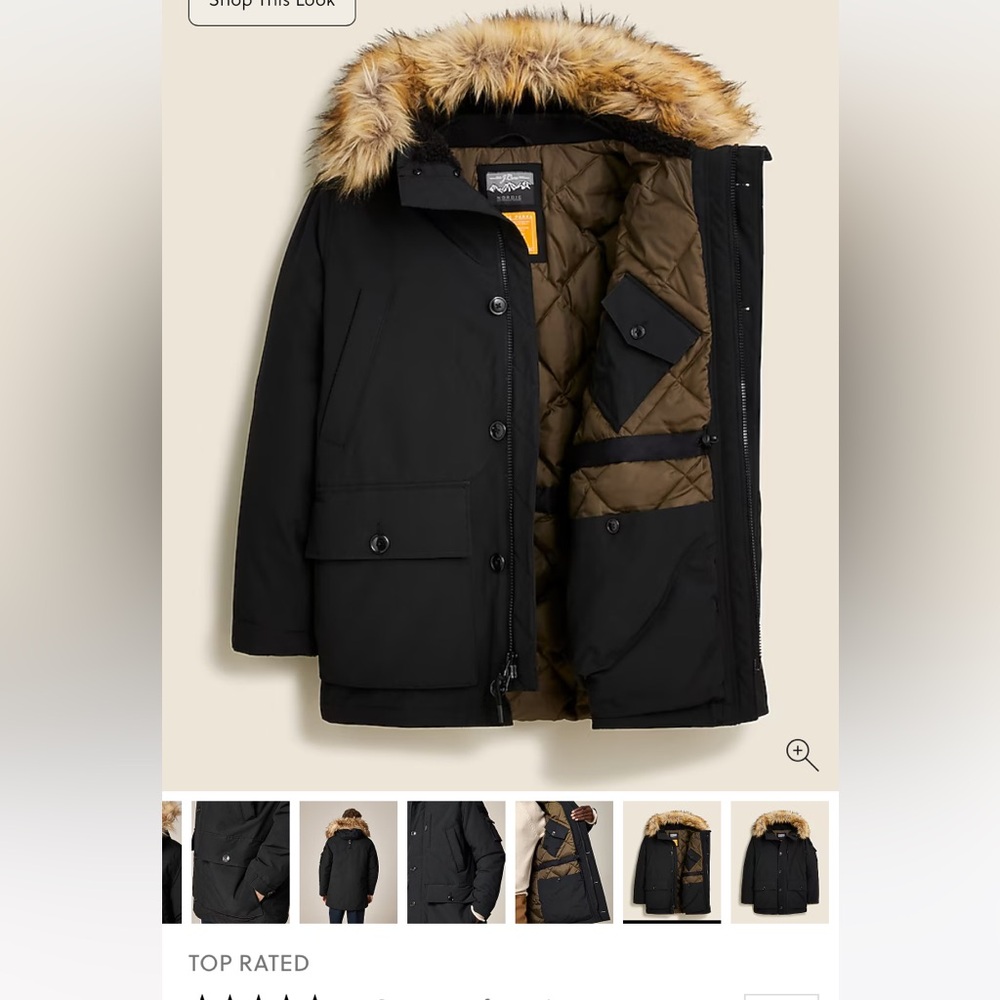 J. Crew green nordic parka (xs)